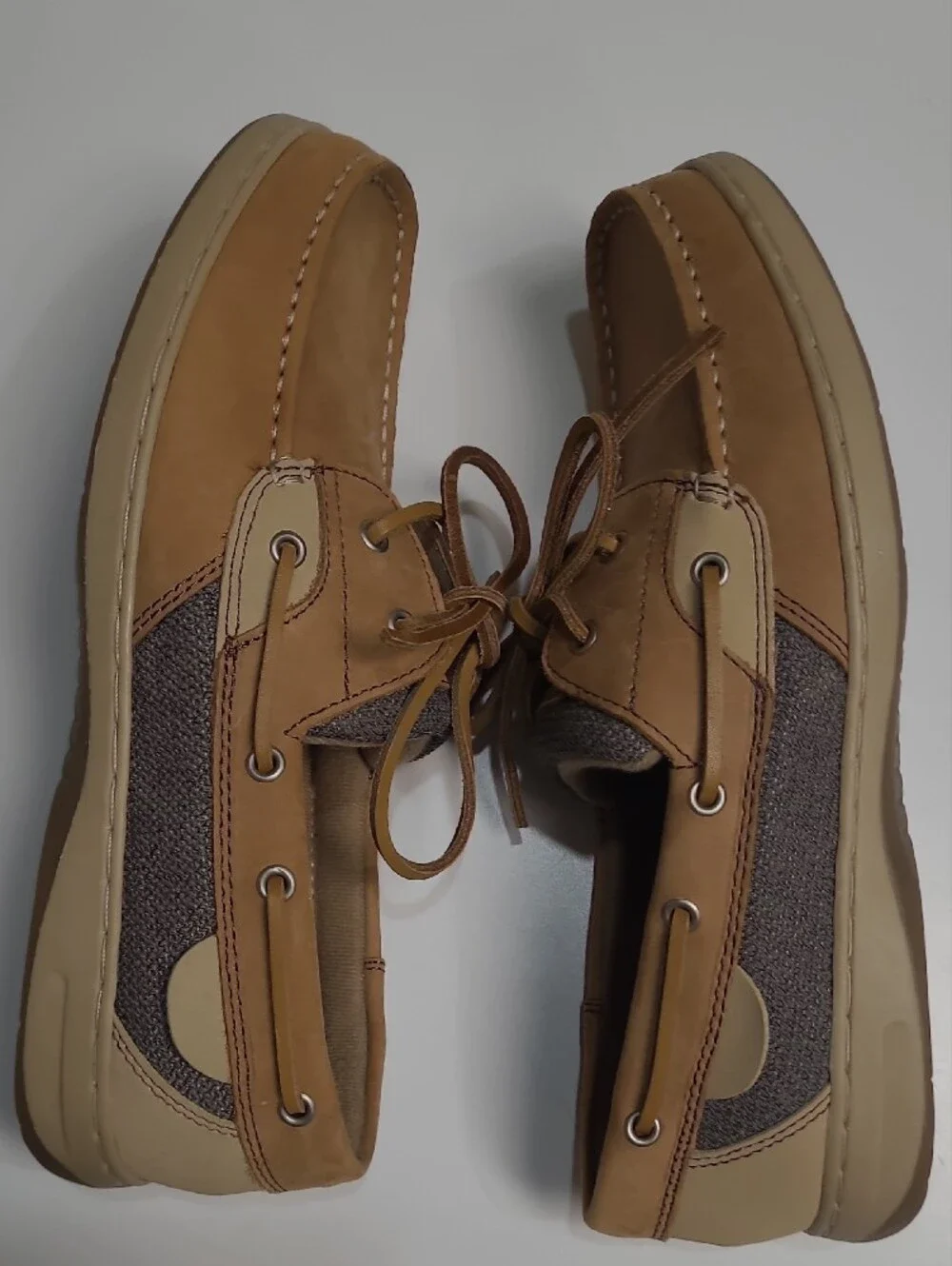 Maui Island Tan Leather Boat Shoes -Size 10